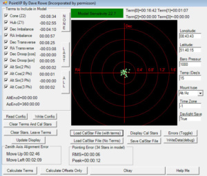 Positionierungtests mit Pointing Modell